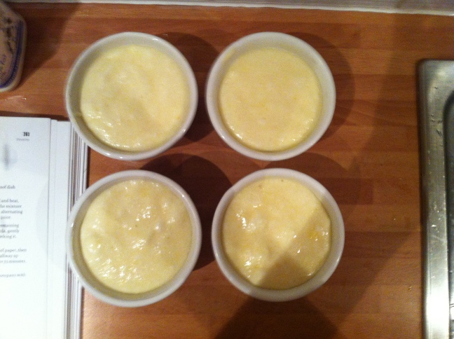 Lemon self-saucing puddings